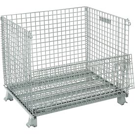 Picture of Global Industries 493396 Folding Wire Container&#44; 40 x 32 x 34.5 in. - 3000 lbs&#44; Gray Powder Coat