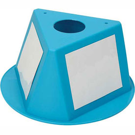 Inventory Control Cone W/ Dry Erase Decals, 10L x 10W x 5H, Turquoise