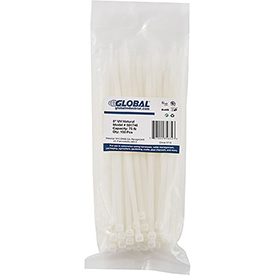 501746 8 in. Cable Ties, Natural with UV, 75 lbs - 100 Per Pack