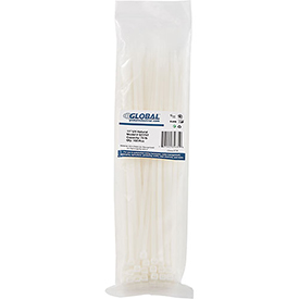 501747 11 in. Cable Ties, Natural with UV, 75 lbs - 100 Per Pack