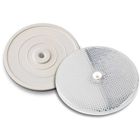 102227 3-1/4" White Centermount Reflector, Plastic Backplate, RT-90W
