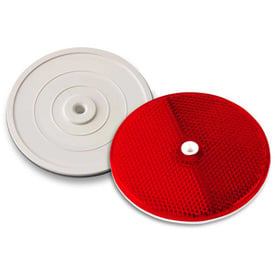 102232 3-1/4" Red Centermount Reflector, Plastic Backplate, RT-90R