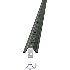 B1891763 U-Channel Sign Post, 8 ft., 1.12 lbs ft., Green Post, Holes 30 in. Down Post