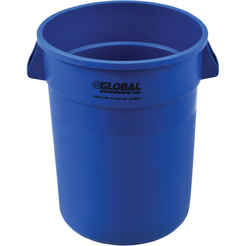 240460BL Trash Container, Garbage Can - 32 gal, Blue