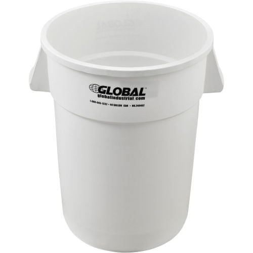 240462WH Trash Container, Garbage Can - 44 gal, White