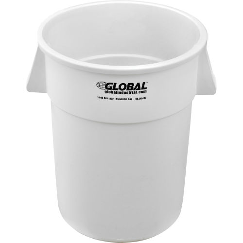 240464WH Trash Container, Garbage Can - 55 gal, White