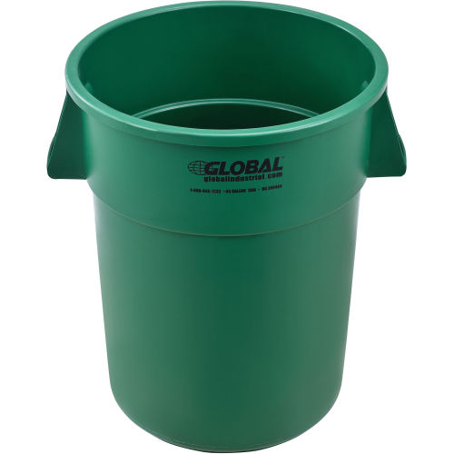 240464GN Trash Container, Garbage Can - 55 gal, Green