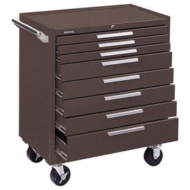 34 in. 8-Drawer Roller Cabinet with Ball Bearing Slides - Brown