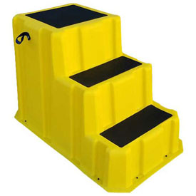 3 Step Nestable Plastic Step Stand - Yellow, 26 x 43 x 28 in.
