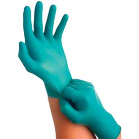TouchNTuff Nitrile Gloves - Green - Size 6.5-7 - 100 Count - Powder-Free