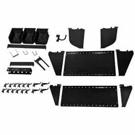 B1296752 Slotted Tool Board Workstation Accessory Kit for Pegboard & Slotted Tool Board, Black