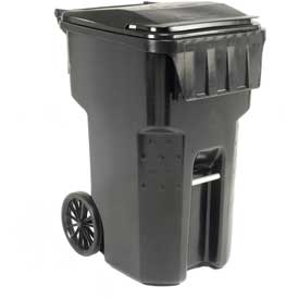 Mobile Trash Container - Black - 95 Gallon - Heavy-Duty Design