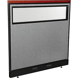 Picture of Global Industries 694770WEGY Deluxe Electric Office Partition Panel with Partial Window&#44; 48.25 x 47.5 in. - Gray