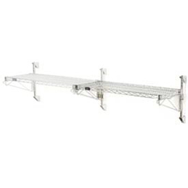 Global Industrial B1137009 Nexel Wall Mount Wire Shelving Add-On - 1-Shelf, Chrome - 30 x 14 x 14 in.