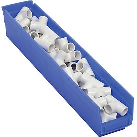 184841BL Plastic Shelf Storage Bin - Nestable 4.13 x 23.63 x 4 in. - Blue