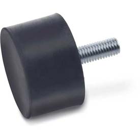 B831528 Vibration & Shock Absorption Mount, Threaded Stud, 2 in. Dia., 0.75 in., 0.38-16 Thread - Black