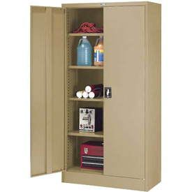 237635TN Steel Storage Cabinet Recessed Handle, 36 x 18 x 72 in. - Tan Easy Assembly