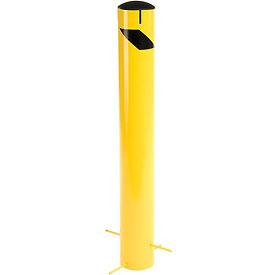652900G Steel Bollard with Removable Plastic Cap & Chain Slots for Underground - 42 x 5.5 in., Yellow
