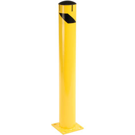 652900M Steel Bollard with Removable Plastic Cap & Chain Slots - Existing Concrete - 42 x 5.5 in., Yellow