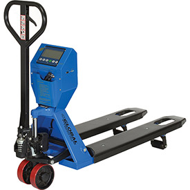 Low Profile Pallet Jack Scale Truck, 5000 lbs - 22 x 48 in. Forks - Blue
