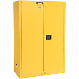 Flammable Cabinet - 45 gal - Manual Close - 43 x 18 x 65 in., Yellow