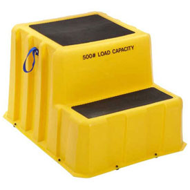 2 Step Nestable Plastic Step Stand - Yellow, 26 x 33 x 20 in.