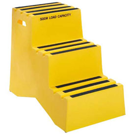 3 Step Plastic Step Stand - Yellow 20"W x 33-1/2"D x 28-1/2"H - ST-3 YEL