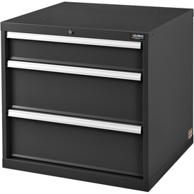 493340BK Modular Drawer Cabinet, 3 Drawers with Lock Without Dividers, 30 x 27 x 29.5 in. - Black