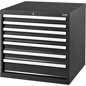 493360BK Modular Drawer Cabinet, 7 Drawers with Lock Without Dividers, 30 x 27 x 29.5 in. - Black