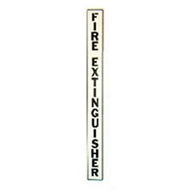 Vertical Decal Fire Extinguisher Lettering On Clear Film, Black