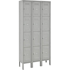 Picture of Global Industries 493482GY Lockers 4-Tier 12 x 12 x 18 in. 12 Door Assembled Gray