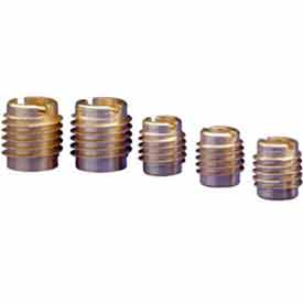Knife Thread Insert, 5/16"-24 Int Thrd Sz, 5/8 in L, 19/32 in Dia., Brass, Plain, 25 PK