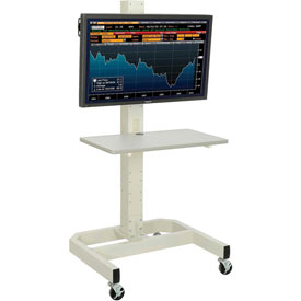 Picture of Global Industries 239192ABGE LCD & Plasma Portable Workstation with Power Outlet - Beige