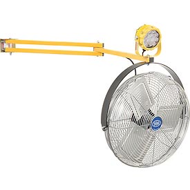 Picture of Global Industries 501636 LED Dock Light 20W&#44; 1800 Lumens&#44; 5000K with 40 in. Arm & 18 in. 3-Speed Fan&#44; Yellow