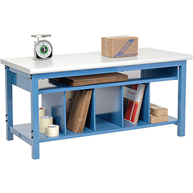 Heavy-Duty Packaging Workbench - Blue - 72 x 30 in. - Includes Lower Shelf Kit