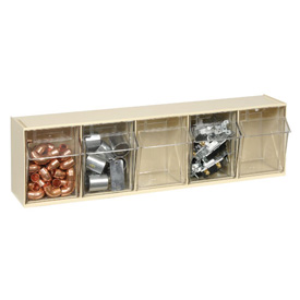 Tilt Out Storage Bin - Ivory - 5 Compartments - Durable Design
