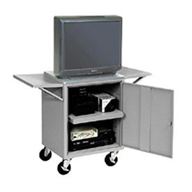 Picture of Global Industries F10693GY Gray Side Shelves for Security Audio Visual Cart - Set of 2