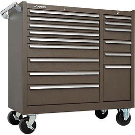 39 in. 15-Drawer Roller Cabinet - Brown