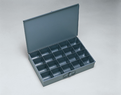Heavy-Duty Steel Compartment Box Rack - Gray - 20 x 15.75 x 15 in. - Includes 4 Boxes - Durable Construction