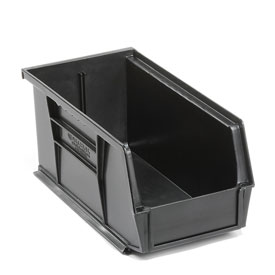 269682BK Plastic Stacking Parts Storage Bin - 5.5 x 10.88 x 5 in., Black