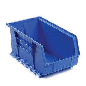 269684BL Hanging & Stacking Storage Bin, 8.25 x 14.75 x 7 in. - Blue