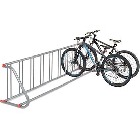 Grid Bike Rack, 9-Bike, Single Sided, Powder Coated Galvanized Steel