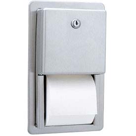 Picture of Bobrick Washroom Equipment B489292 Classic Series Recessed Multi-Roll Tissue Dispenser&#44; Stainless Steel