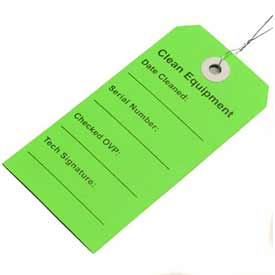 B478376 Clean Equipment Tag, Green, 2.31 x 4.75 in. - Pack of 500 -  ELKAY PLASTICS