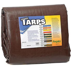 Heavy Duty Tarp, 16 ft x 20 ft, Brown, High-Density Polyethylene