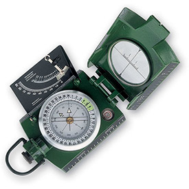 B1821150 11 Metal Compass, Liquid Filled with Clinometer, Green
