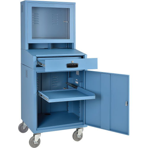 249190BL LCD Computer Cabinet - Blue - Unassembled