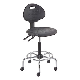 240274 Shop Stool - Polyurethane - 4 Way Adjustable - Black