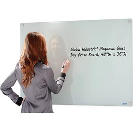 695260 Magnetic Glass Whiteboard - 48 x 36 in. - White