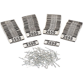 Locker Number Plate Kit - Numbered 2500-2699 - Pack of 200